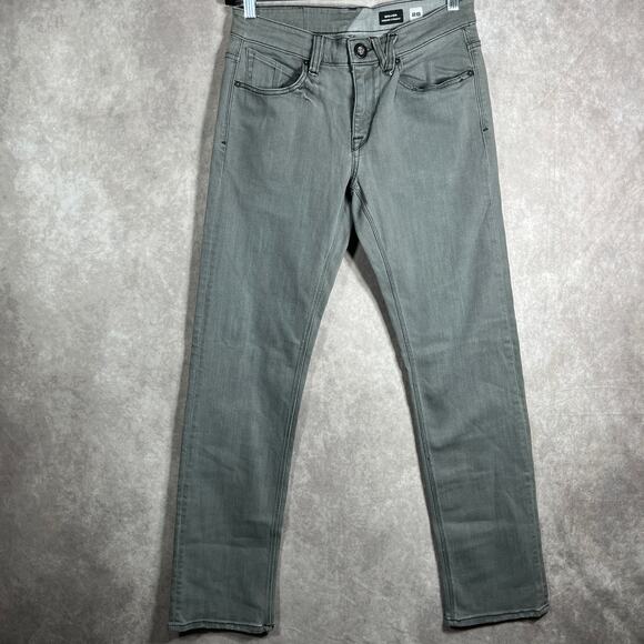 Volcom Solver‎ Modern Straight Jeans Mens Size 28 Gray Denim Stretch Casual - Picture 1 of 11